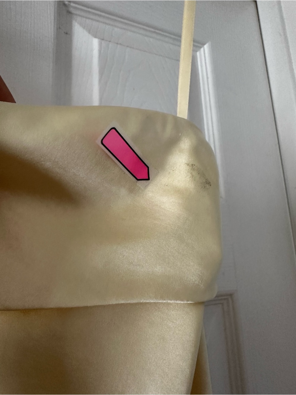 Selfie Leslie Carmel One-Shoulder Satin Dress in Butter yellow - Picture 9 of 11